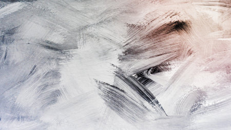 Paintbrush desktop wallpaper, black and white abstract backgroundの写真素材