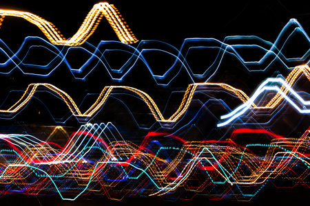 Neon light long exposure.