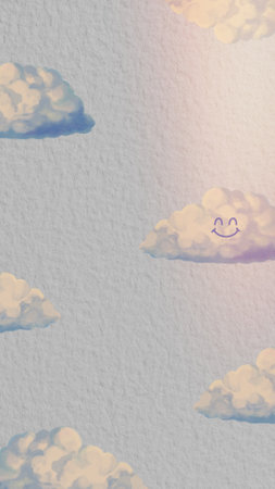 Smiling cloud patternの写真素材