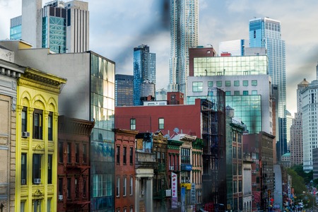 Buildings along East Broadway, in New York Citys Chinatown district, Downtown Manhattan