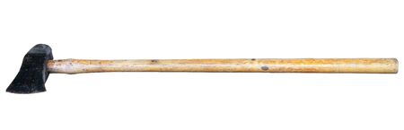 An old well-used ax, isolated on a white background
