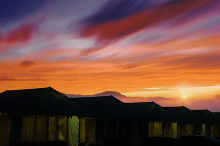 The classic Thar desert of Rajasthan. Also known as Saam desert is located in the city of Jaisalmer.の写真素材