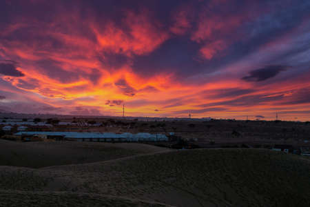 The classic Thar desert of Rajasthan. Also known as Saam desert is located in the city of Jaisalmer.の写真素材