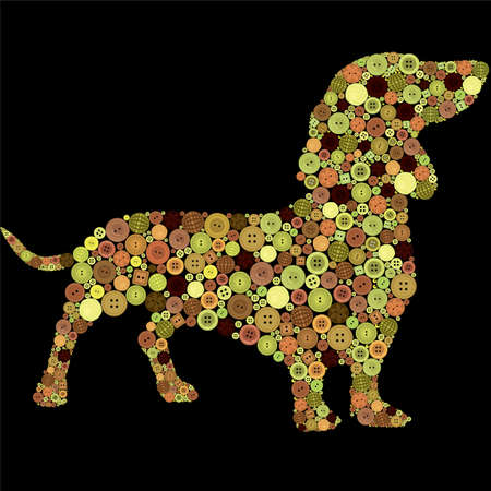 Dog of buttonsのイラスト素材
