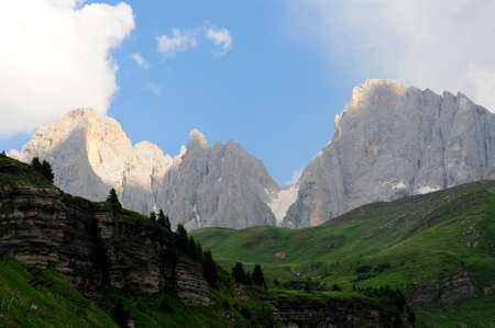 Mountain panorama near passo Rolleの写真素材