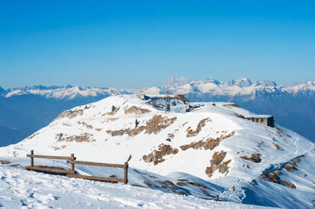 Snow-capped mountains panoramaの写真素材