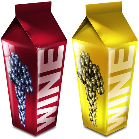 Red and white wine packagingの写真素材