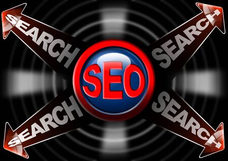 Seo search red arrows - Search engine optimization webの写真素材