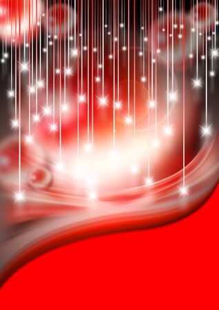 Red Christmas background with stars and sparklesの写真素材