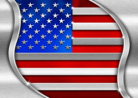 Red blue and metal background national usa metal flagの写真素材