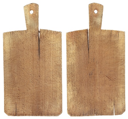 Used chopping or cutting board isolated on witheの写真素材
