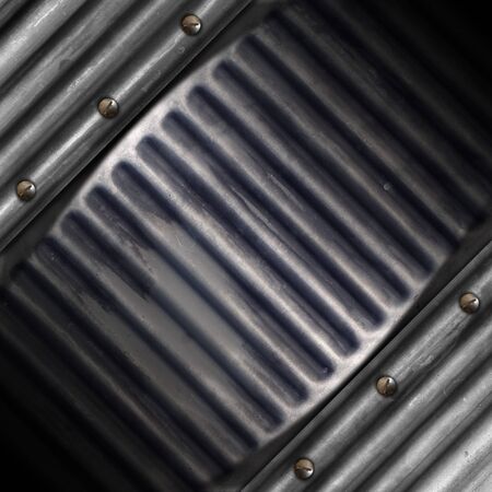 Grey and blue grunge background with screw headsの写真素材