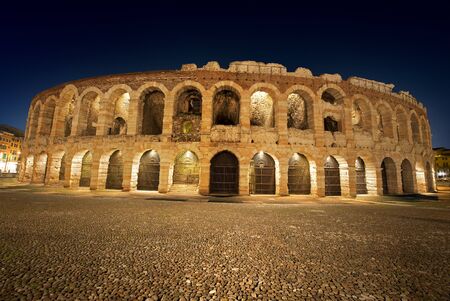 Arena of Verona at night,I-III century - Roman amphitheaterの写真素材