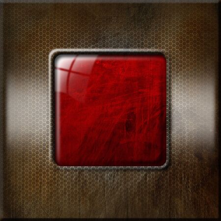 Grunge brown metallic abstract background with red plateの写真素材