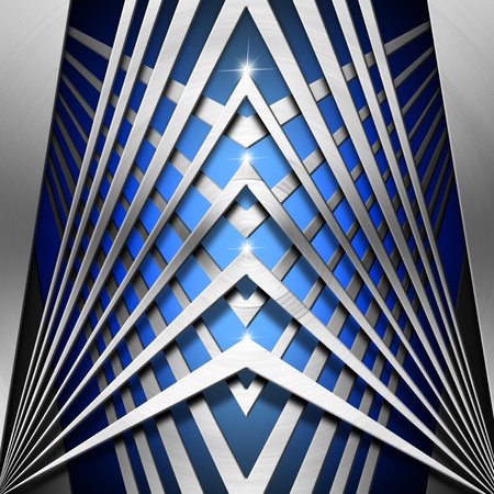 Metallic and blue modern template background with geometrical formsの写真素材