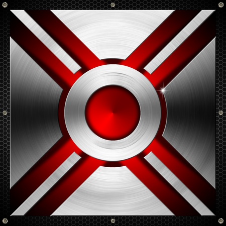 Metallic and red futuristic template background with geometrical formsの写真素材