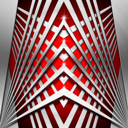 Metallic and red modern template background with geometrical formsの写真素材