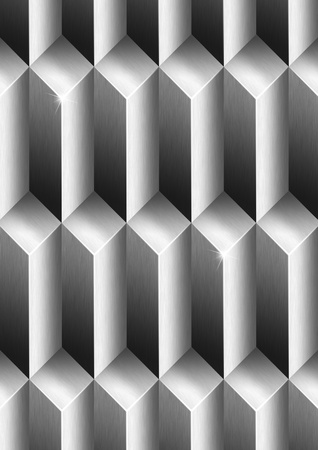 Background to cover or page with metallic geometrical formsの写真素材