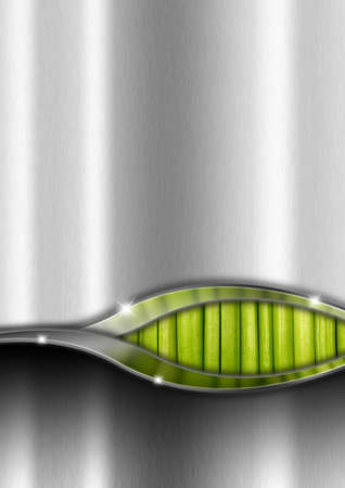 Natural green and metal business background with organic materialの写真素材