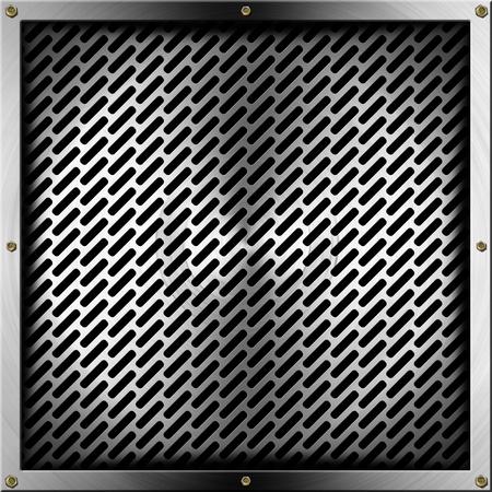 Metallic gray abstract background with grid and boltsの写真素材