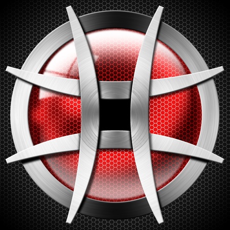 Metallic and red futuristic template background with geometrical formsの写真素材