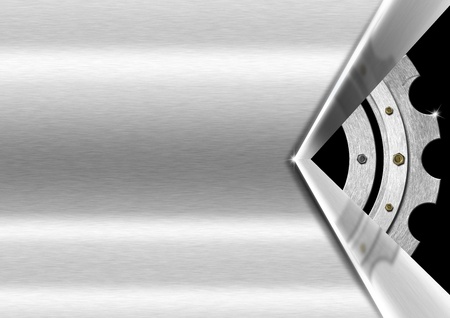 Metallic and gray template background with metal gearの写真素材