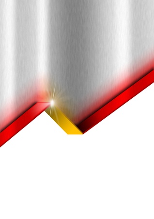 Metal gray template with yellow and red national spanish flagの写真素材