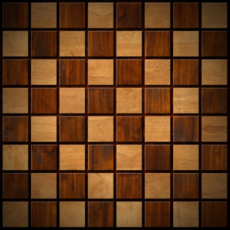 Empty wooden chessboard with dark and light brown squares の写真素材