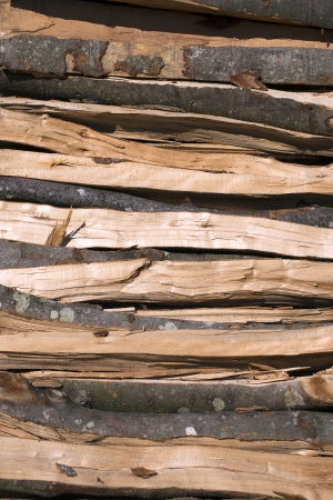 Background of dry chopped firewood logs in a pile