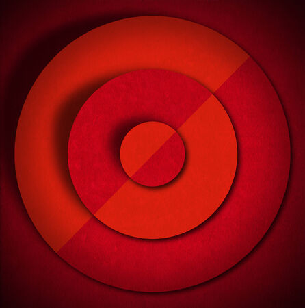 Aged red and orange velvet texture background with concentric circles and shadowsの写真素材