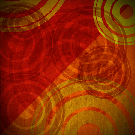 Grunge background with warm colors and geometric shapes of circlesの写真素材