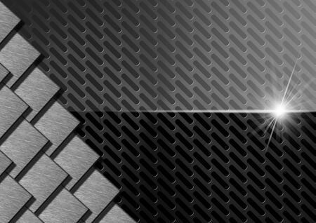 Abstract background with metallic grid and metal stripsの写真素材