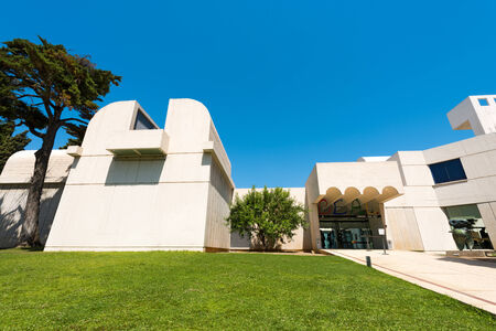 BARCELONA, SPAIN - JUNE 11, 2014: Fundacio Joan Miro - 1975, is a museum of modern art honoring Joan Miro located on the hill called Montjuic in Barcelona, Spain. Architect: Josep Lluis Sertのeditorial素材