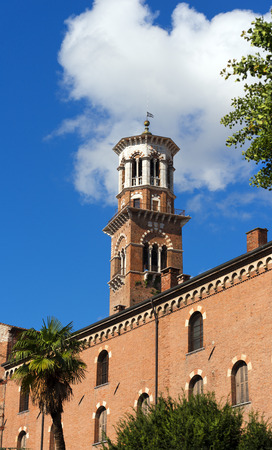 Medieval tower of Lamberti - Torre dei Lamberti in Veronaの写真素材