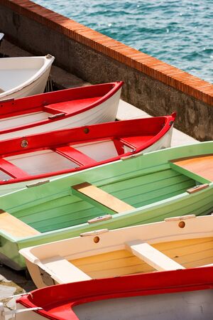 Rowboats in Tellaro, small village near Lerici, La Spezia, Liguria, Italy