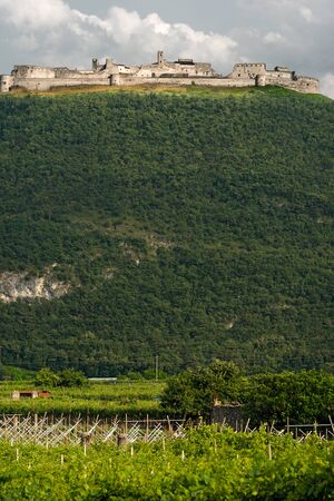 Beseno castle (Castello di Beseno) in Besenello, Trentino Alto Adige. It is the largest fortified structure in the Trentino-Alto Adige, Italy. XII centuryのeditorial素材