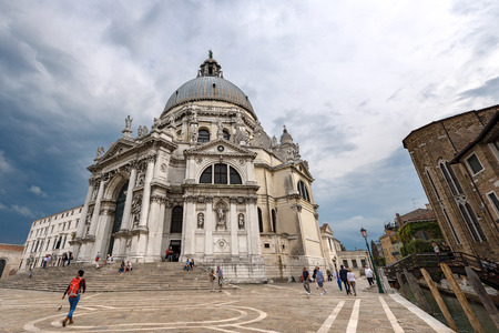 VENICE, ITALY, SEPT 13, 2015: Basilica of Santa Maria della Salute (Saint Mary of Health - 1631-1687) in the city of Venezia , Veneto, Italyのeditorial素材