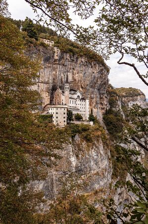 Madonna della Corona, Shrine of the Our Lady of the crown. Built on the mountainside (Baldo...