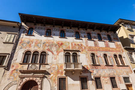 Trento downtown, Palazzo Quetta Alberti Colico, medieval palace with many frescoes. Trentino Alto...