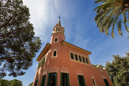 BARCELONA, SPAIN - JUN 10, 2014: House of Antoni Gaudi and museum in the Park Guell (Parc Guell...
