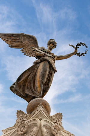 Vittoriano or Altare della Patria (Altar of the Fatherland). Winged Victory on the top of a column. Rome, UNESCO world heritage site, Latium, Italy, Europeのeditorial素材
