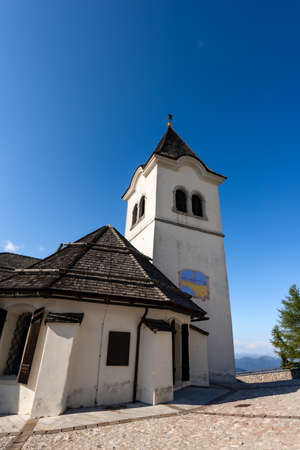 Ancient sanctuary of Monte Santo di Lussari, place of pilgrimage in Italian Alps. Udine province, Friuli Venezia Giulia, Italy, Europeのeditorial素材