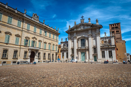 Sordello Square (Piazza Sordello) with the Saint Peter Cathedral in Mannerist style (Duomo di San...