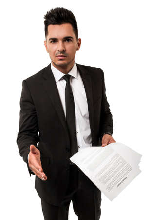 Businessman wants to shake your handの写真素材