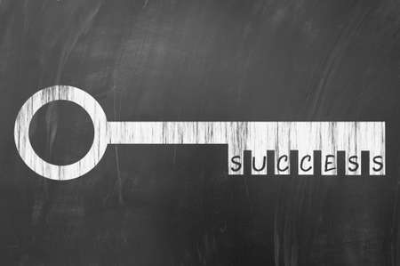 Success key concept drawn on blackboard.の写真素材