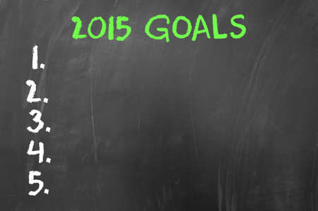 Empty list of 2015 goals on blackboardの写真素材