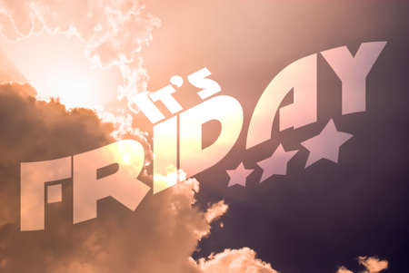 It's Friday concept quote written on sky backgroundの写真素材
