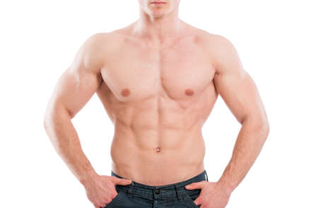 Perfect male torso on white background