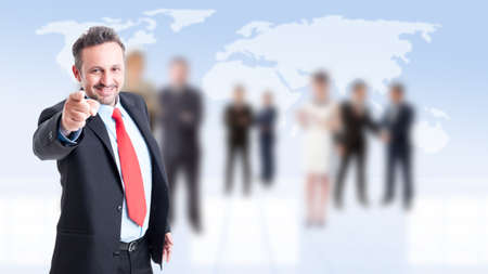 Employeer selecting new employee with business people background