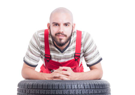 Friendly mechanic face as auto garage representativeの写真素材